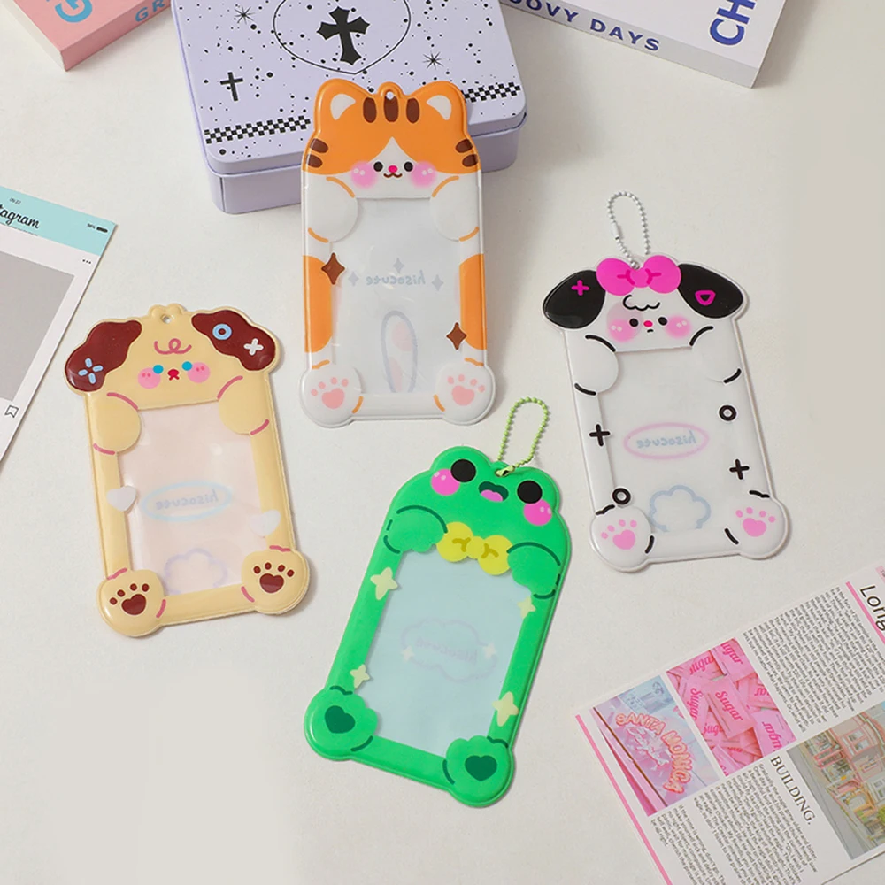 Cute Cartoon Photo Card Holder Idol Photo Protective Students Card Protectors Mini Photo Album Id Card Holders Subway Cards Bag