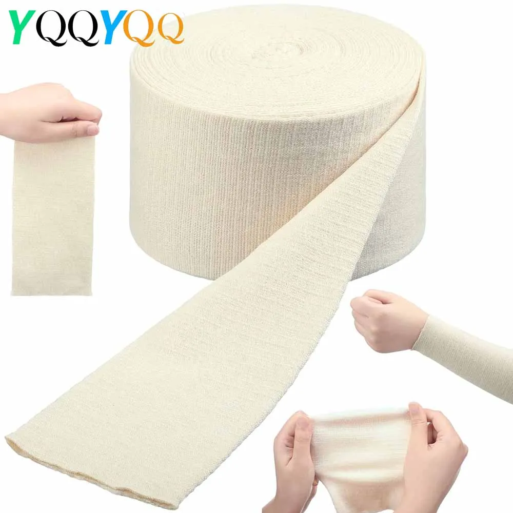 Rollo de manga fundida Tubular elástica, tubo de media para brazo grande, rodillas, piernas, vendaje de compresión para soporte de tejido, 1 rollo