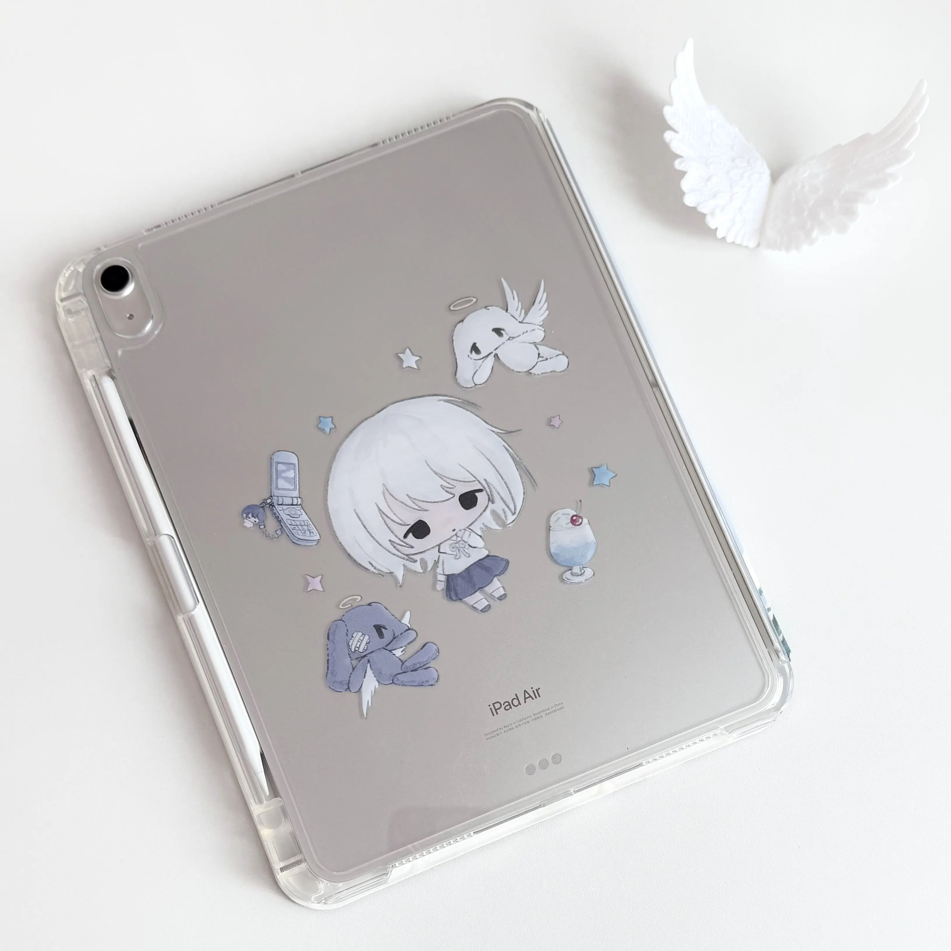 Japanese Kawaii JK Girl iPad Case For iPad Pro 11 13in 2025 iPad Pro 12.9in Air7 10th 11th M4/5 MINI Water Color 3 Fold Cover