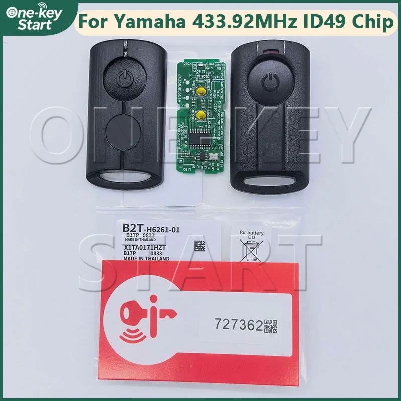 For Yamaha NVX NVX155 XMAX XMAX300 QBIX AEROX JAUNS Motorcycle Scooter Remote Key Aftermarket ID49 Chip 433.92MHz【ONE-KEY START】