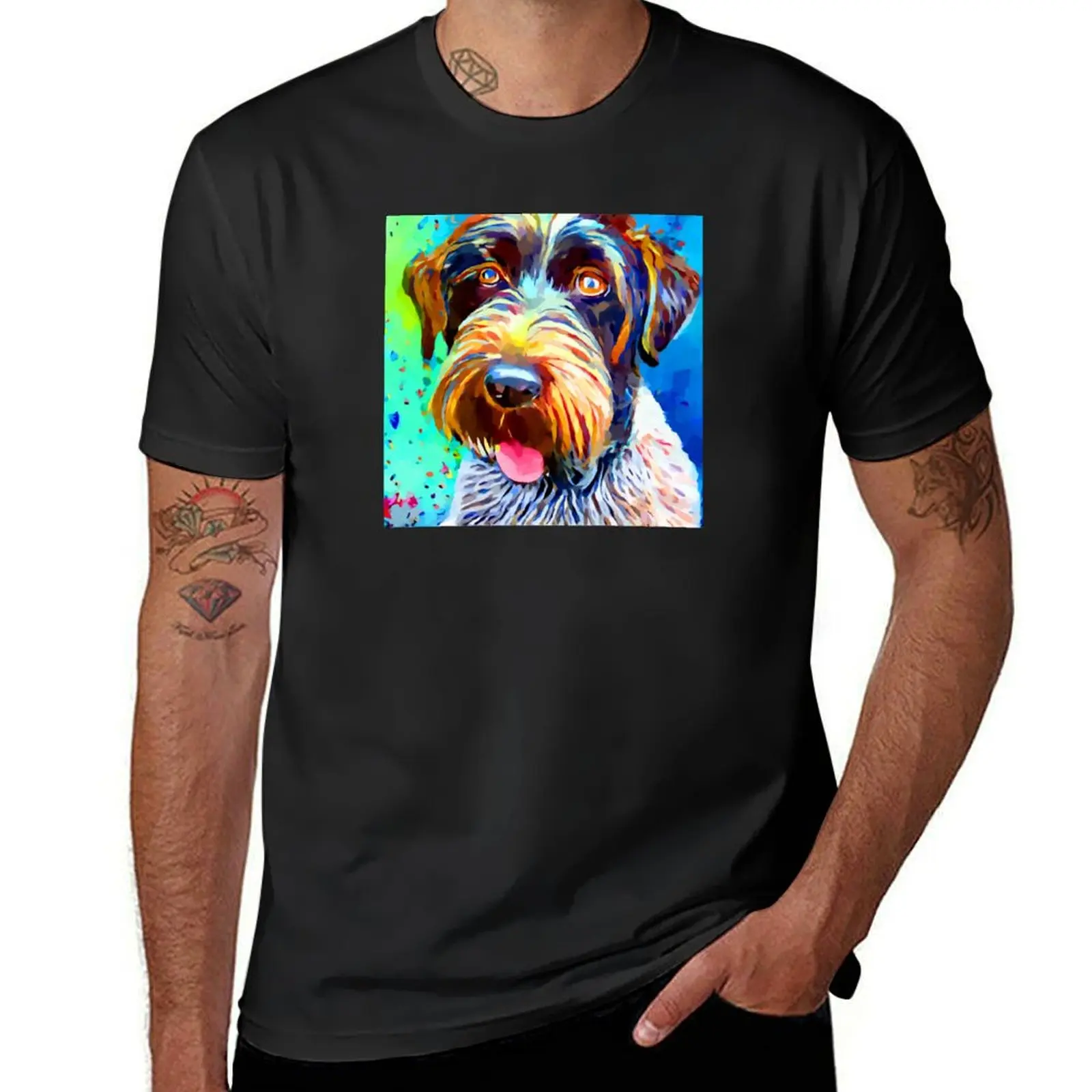 Wirehaired Pointing Griffon 2 T-Shirt Short sleeve tee animal prinfor boys sweat quick drying mens graphic t-shirts funny