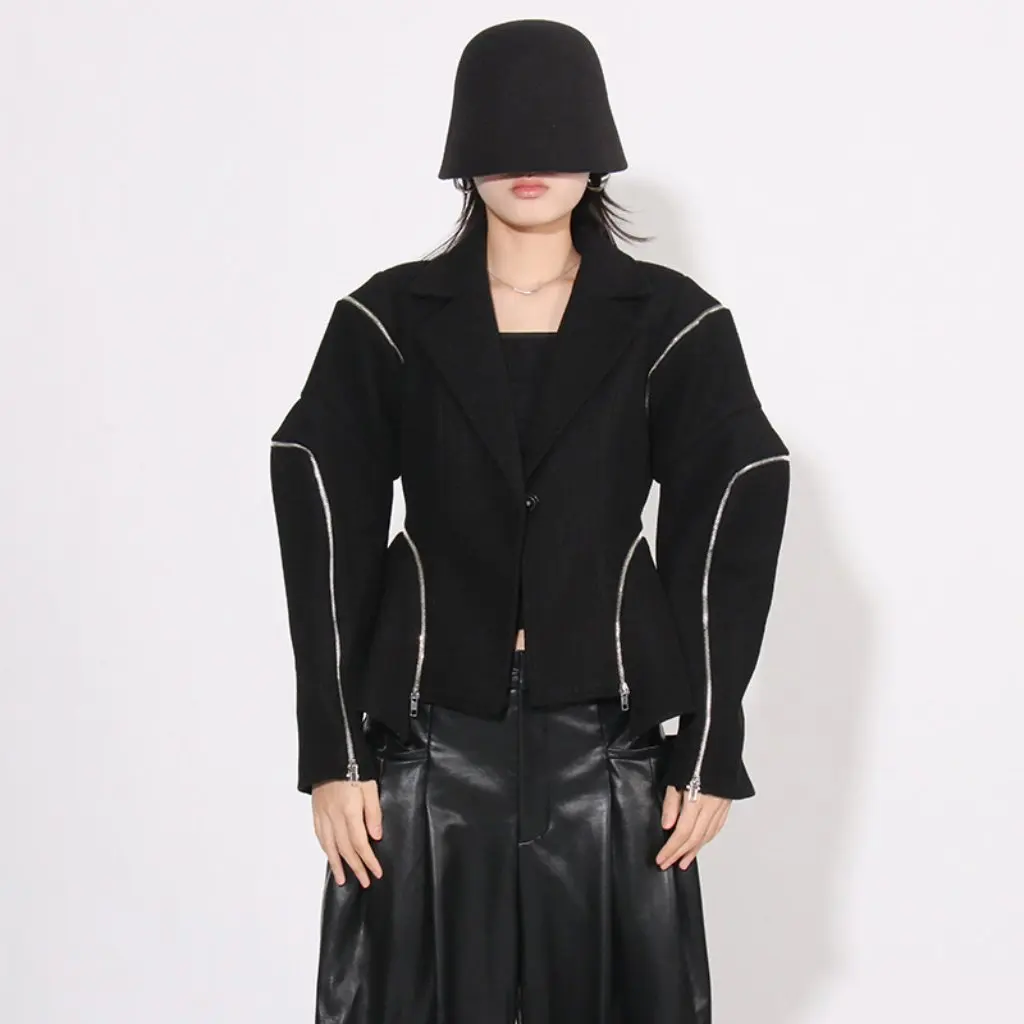 

Women's Fashion Trendyy Asymmetrical Jacket High-End Splicing Deconstructed Suit Autumn New