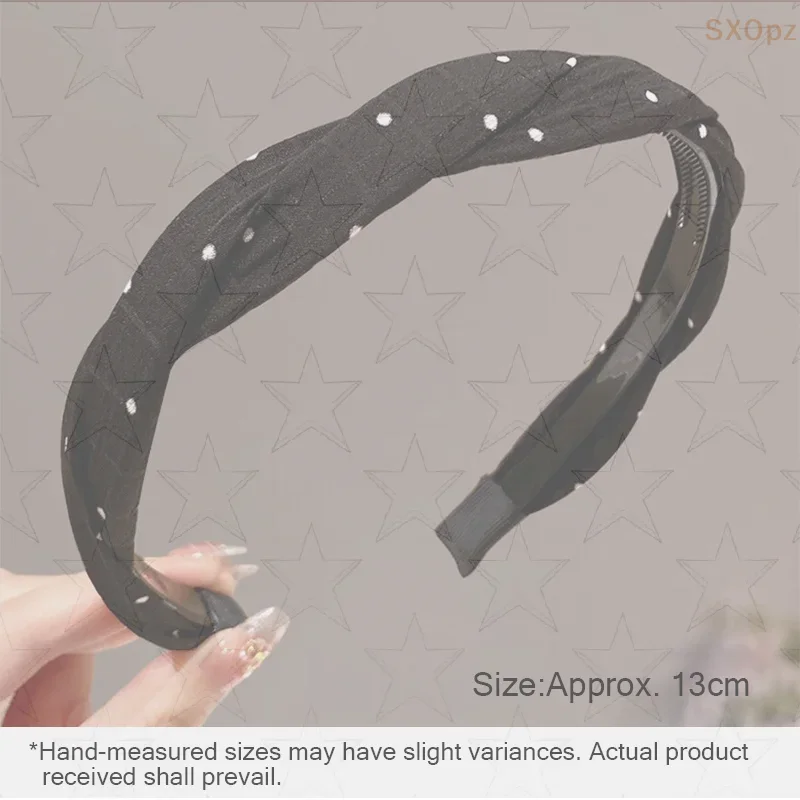 عصابة رأس على شكل موجة مع لمسات منقطة - رباط شعر على الطراز الكوري للعناية بالبشرة وتصدير الوجه