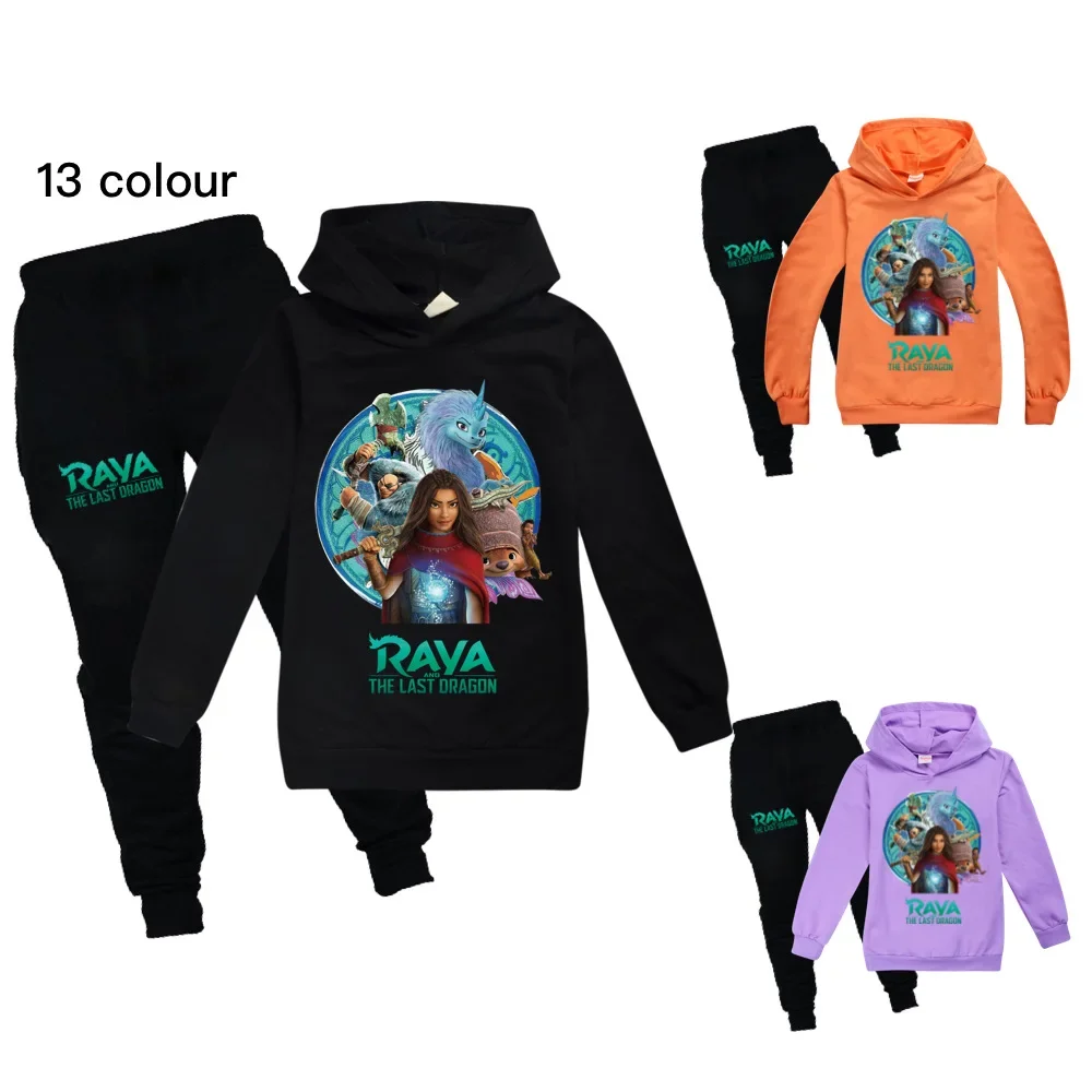 

Baby Boys Clothing Child Tshirt Hoodies Pants sets raya and the last dragon Kids Long Sleeves Sweatshirt Girls Clothes For Kid