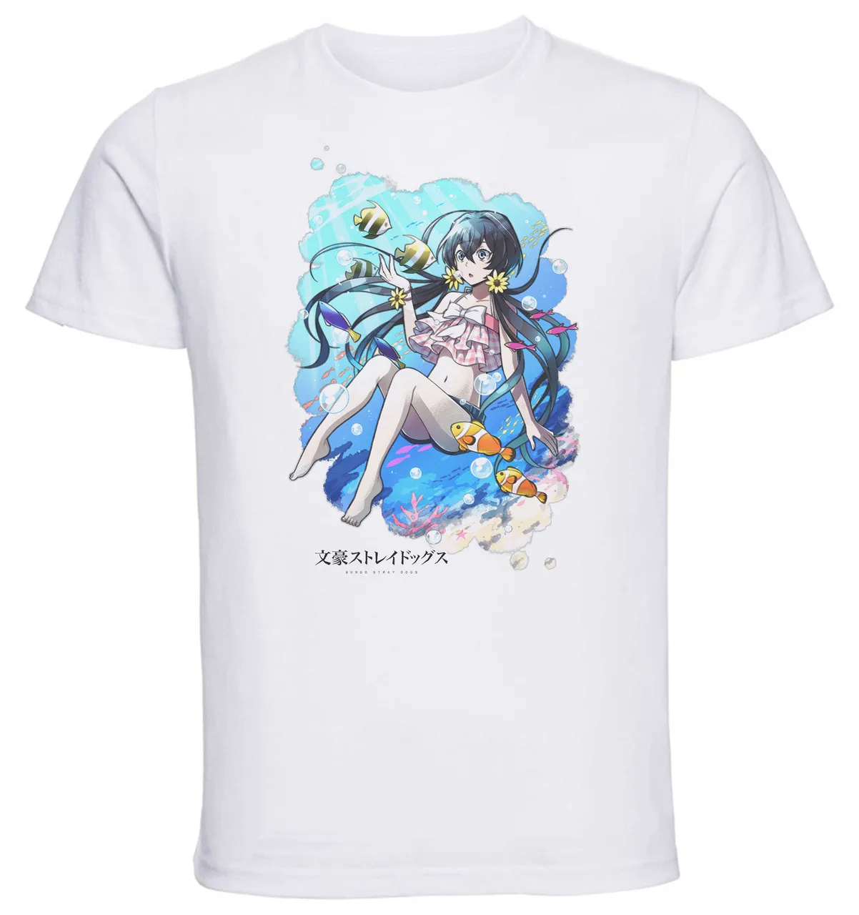 T-Shirt Unisex White Anime Bungo Stray Dogs IZUMI KYOUKA Swimwear