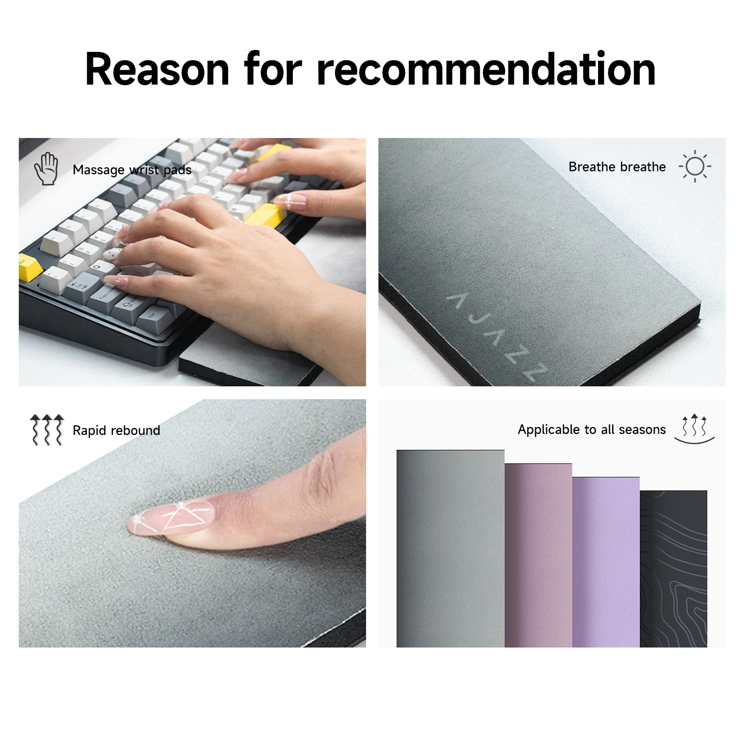 AJAZZ BLOCK98 98 keys-gradient memory foam hand rest-mechanical keyboard computer-office typing-wrist pad-soft hand rest