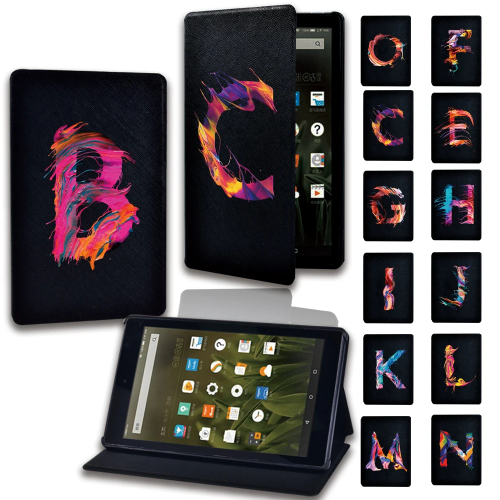 

For Fire 7(5/7/9th Gen)/HD8 (6/7/8th Gen)/HD10(5/7/9th)/HD (8/8 Plus)10th Gen Dedicated Flip Tablet Case Letter Series