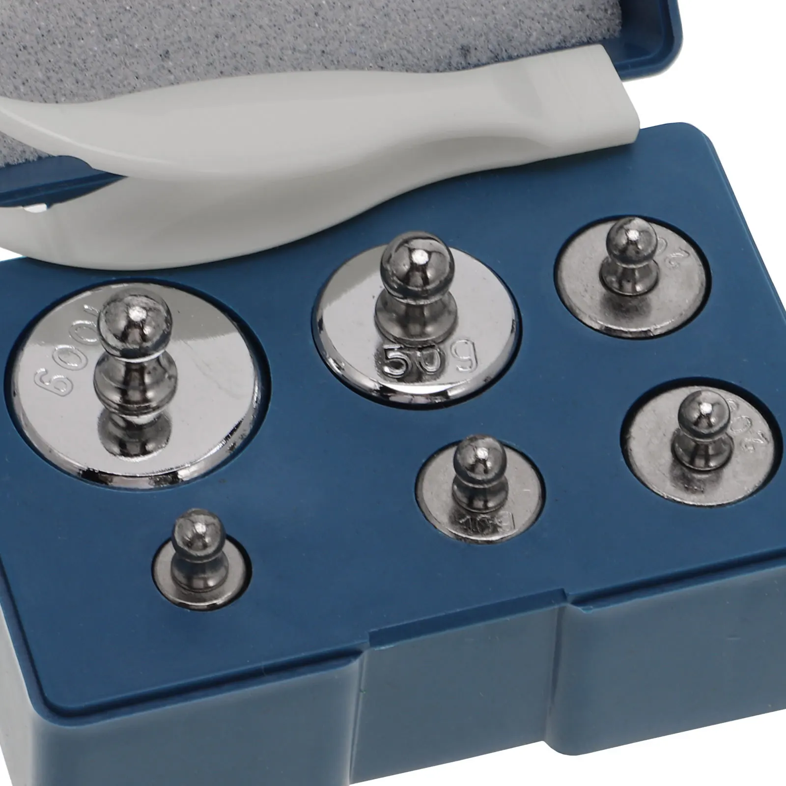 

6pcs Steel Chrome Scale Weights 5G 10G 2X20G 50G 100G Rustproof Precision Balance Calibration Kit For Laboratory Commercial Use
