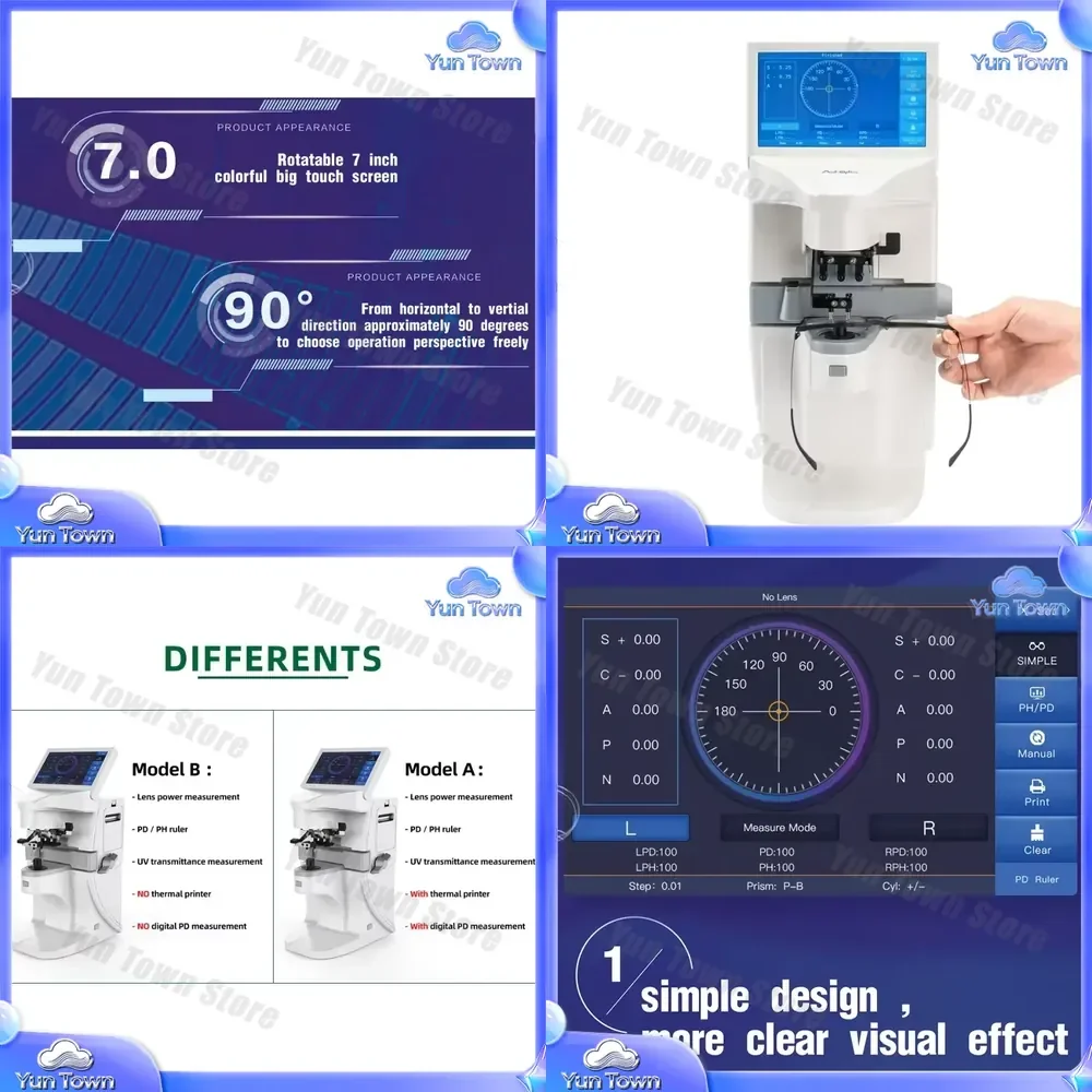 for New Vision 2025 7 inch Touch Screen Focimeter Lensometer Digital Auto Lens Meter UV Tester for Eyeglass Lens Measurement