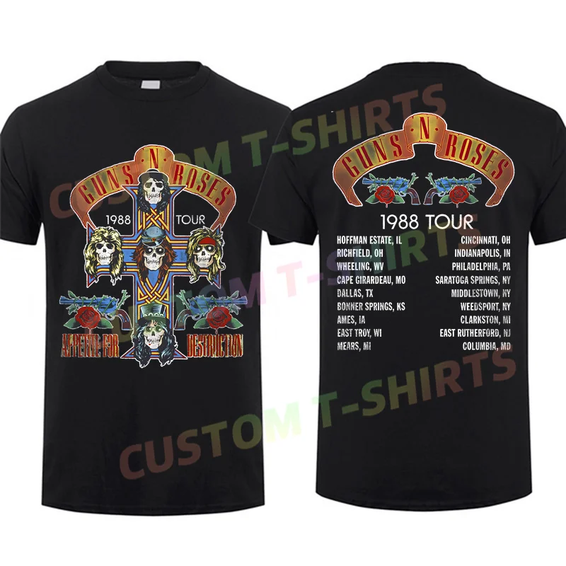 Camiseta informal de manga corta para hombre, camisa con estampado Black By Guns N' Roses, 2024 algodón, S-3XL, fresca, 1988