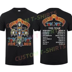 2024 Men T Shirt Casual Tour 1988 T-Shirt Black By Guns N' Roses Graphic Summer Short Sleeves 100% Cotton S-3XL Cool Tee