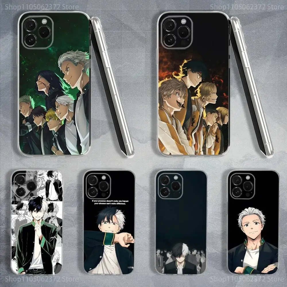 

Anime W-Wind Breaker S-Sakura Phone Case For iPhone 16,15,14,13,12,11 Pro,Max,Plus,X,XS,XR,SE,Mini Transparent Soft Cover