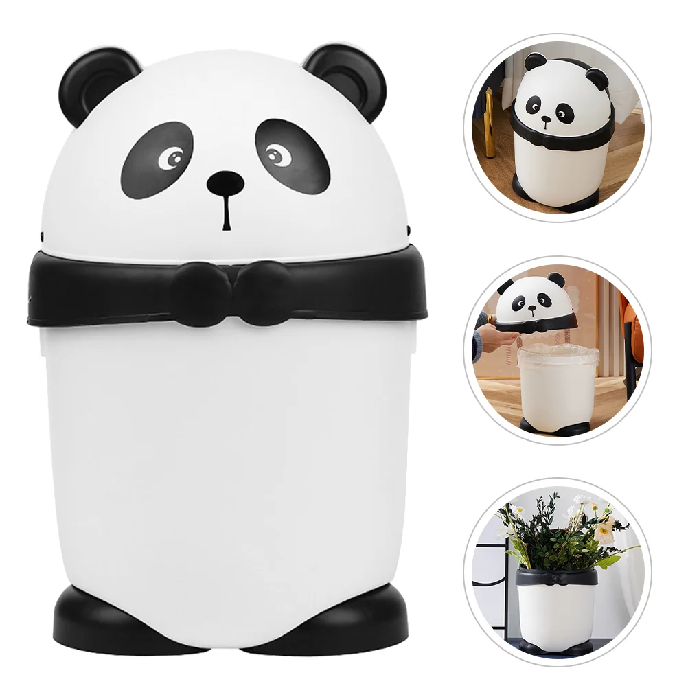 

Panda Trash Can Waste Basket For Office Bathroom Small Bin With Lid Car Container Shape Pp Plastic Garbage