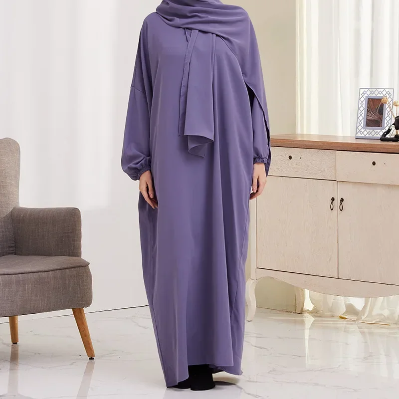 Hooded Abaya Muslim Prayer Dress Long Khimar Hijab Ramadan Eid Islamic Clothing Dubai Turkey Abayas for Women Kaftan Robe Niqab