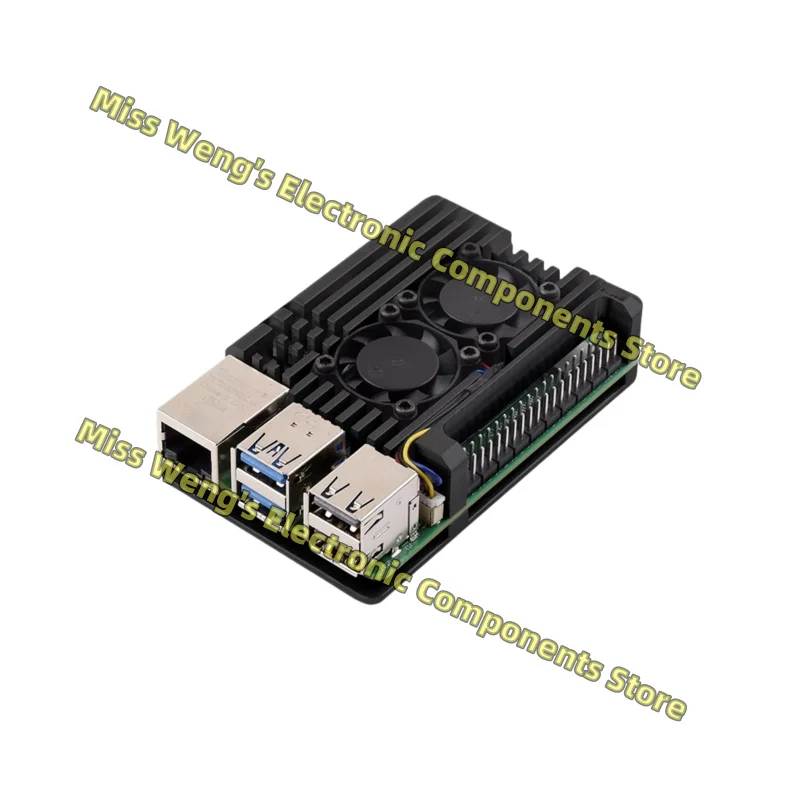 

Raspberry Pi 5th generation aluminum alloy shell metal dual cooling fan thermal conductive adhesive PI5-CASE-C