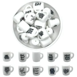 10pcs Silicone Cup Beads DIY Bracelet Necklace Bangle Bag Chain Keychain Decorative Beads for Handmade Jewelry Accessories