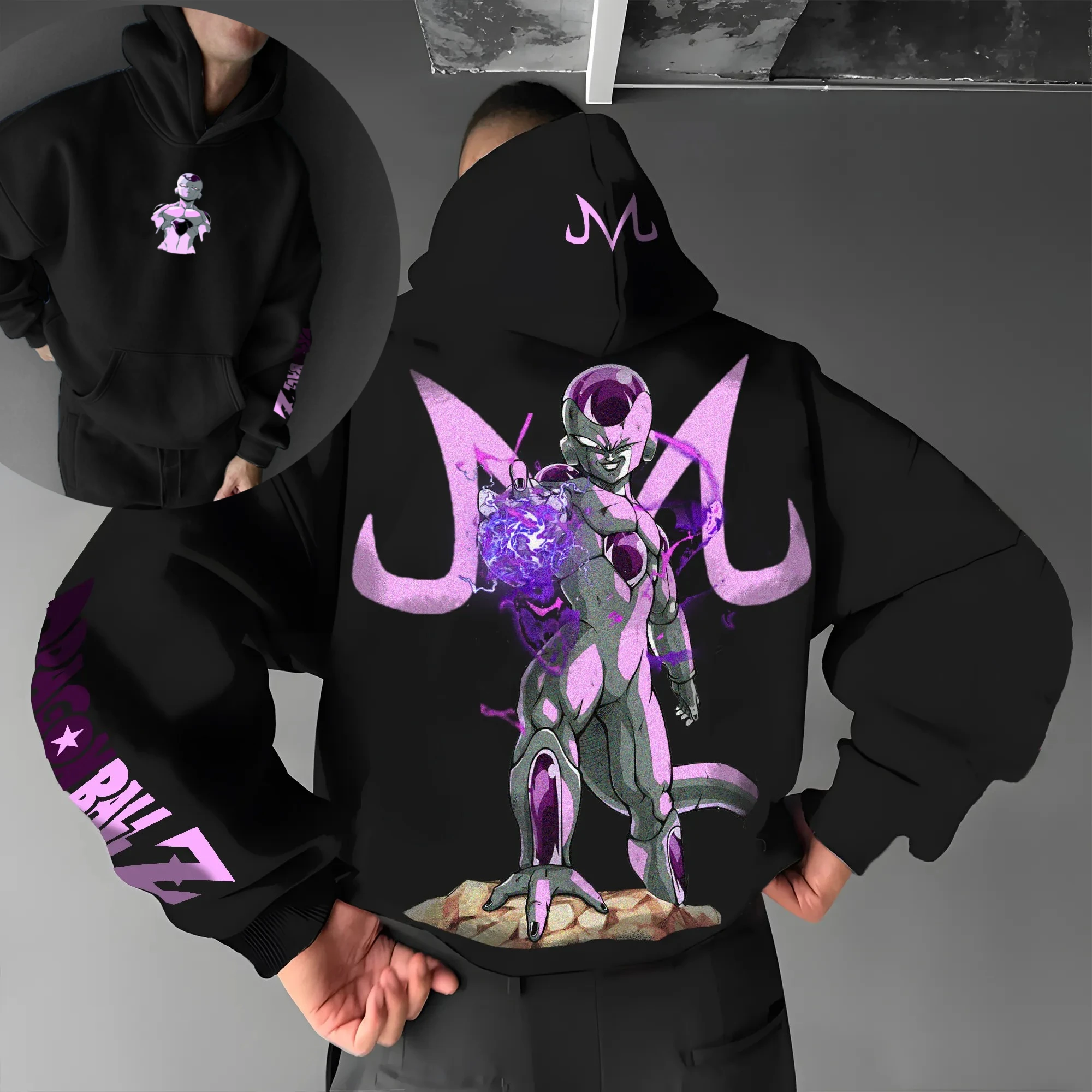 Dragon Ball Frisa Hot Blood Anime Print Masculino Feminino Verão Moda Rua Casual Camisetas Soltas, Moletons, Curtos e Sweatpanst