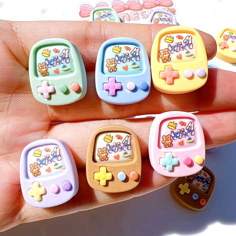 100pcs Resin Flatback DIY Game Machine Charms for Phone Case Scrapbook Dollhouse Accessories Decor