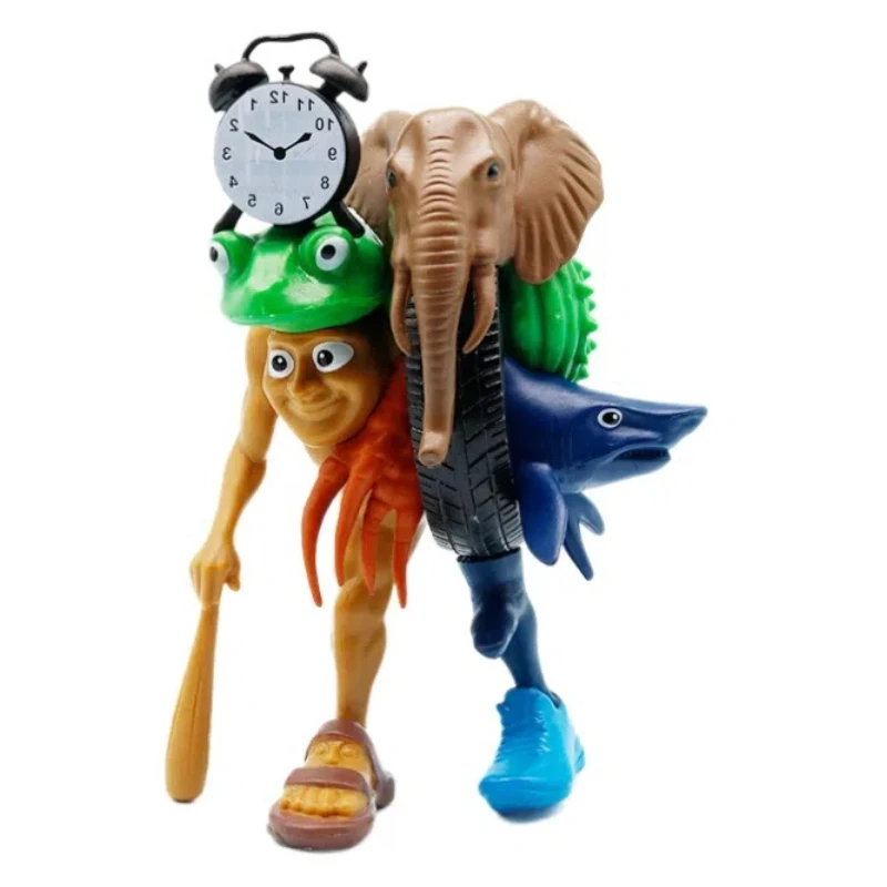 Italian Brainrot Fusion Version Action Figures Wooden Stick Foot