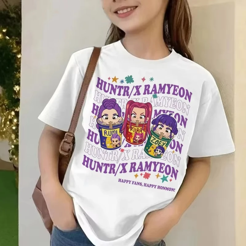 KPop Demon Hunters Tiger Mädchen Jungen T-Shirt K-Pop Demon Hunters Kinderkleidung T-Shirts Niedliche Cartoon-Print-T-Shirts