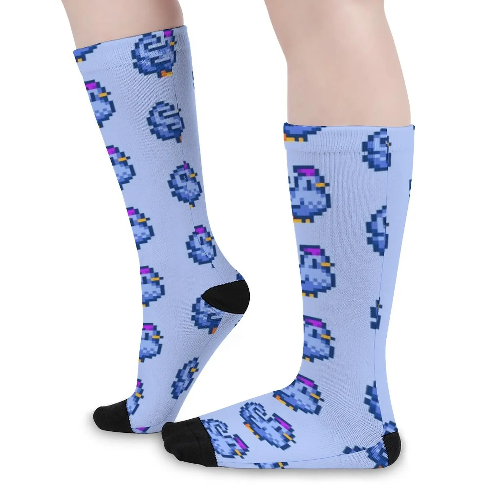 Stardew Valley Pixel Blue Chicken Socks Fun socks men socks cotton sheer socks men gift for men