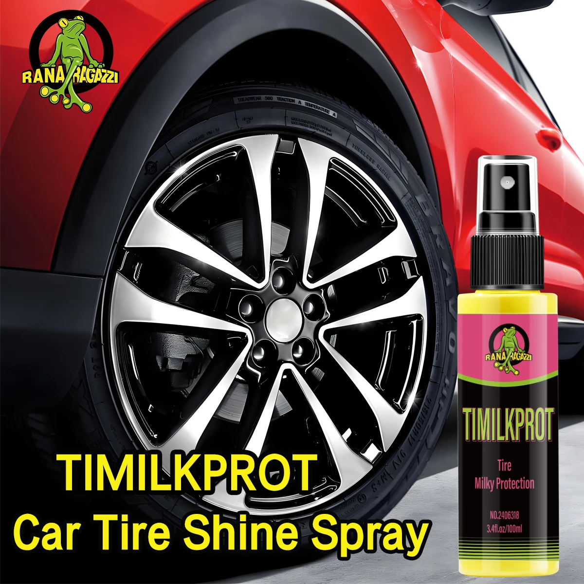 Car Tire Shine Spray Tyre Gloss Rubber Wheel Refurbishing Agent Coating Polishing Brightener Protection Cleaner TIMILKPROT image 2