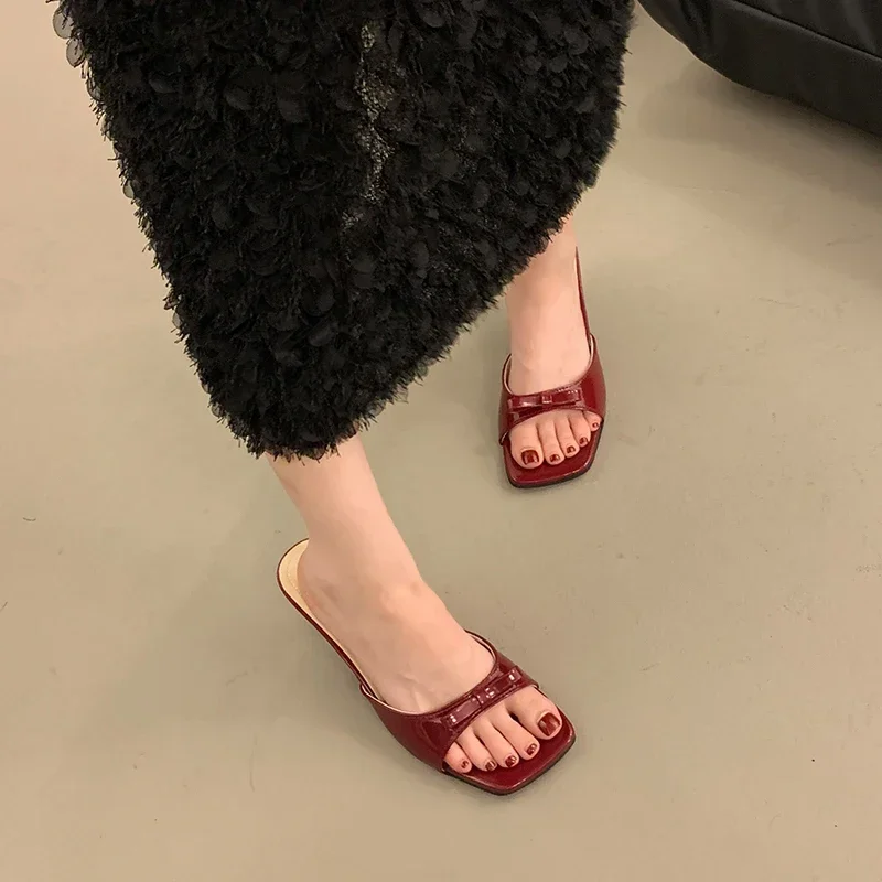 

Женские босоножки на высоком каблуке, повседневные сандалии с квадратным носком и бантом, Размеры 35-42, лето 2024