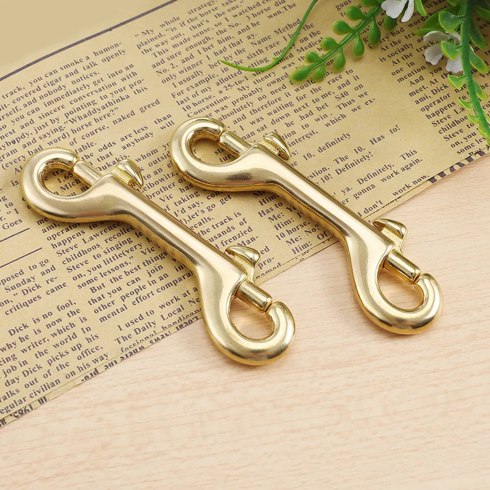 3Pcs Brass Double Ended Clip Hook Weather Resistant Snap Clips for Travel Bags Backpacks Handbag Hardware Brass Latch Clip