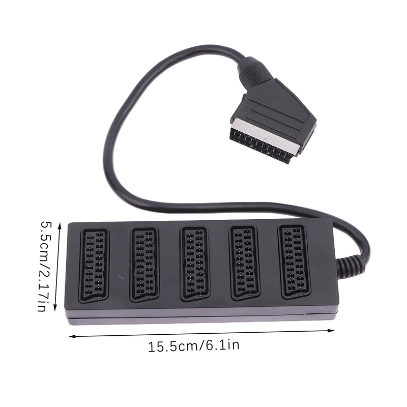 21 Pin Scart 5 Way Splitter 21p Scart Male To 5 Female Adapter Connector 5 Road Scart One Divide Into Five Cable Line