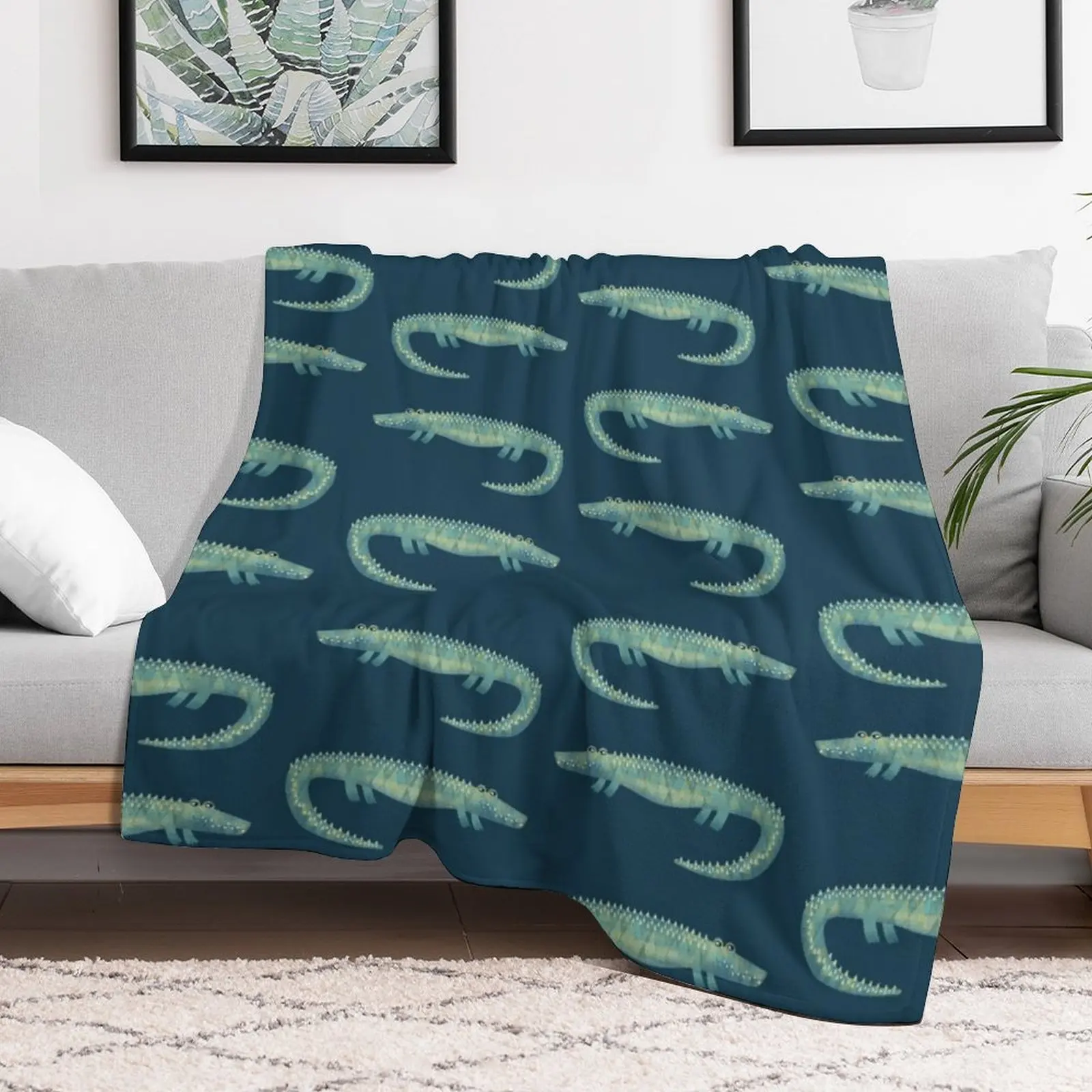Alligator Throw Blanket Soft Solid Color Blanket for Couch Bed
