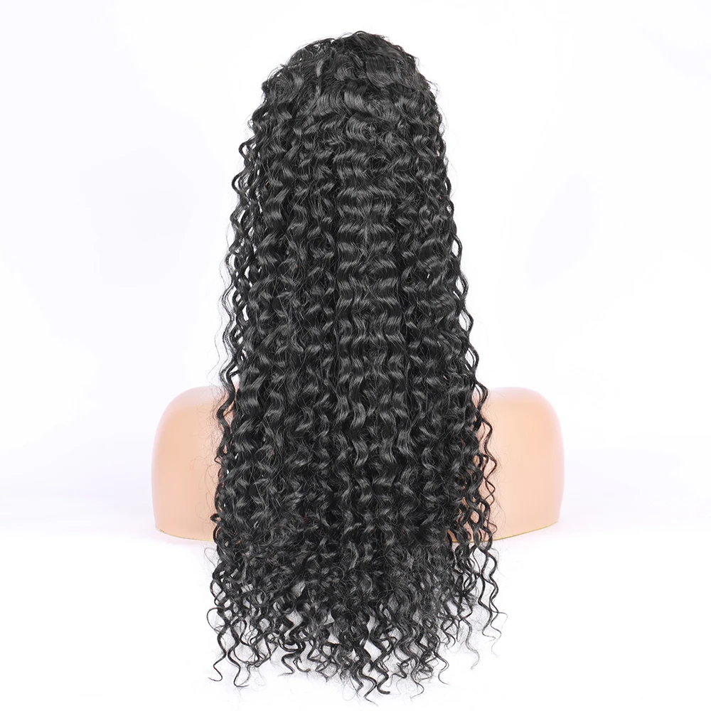 Kinky Curly Ponytail Long Natural Synthetic Drawstring Ponytail Clip-In Hair Extension Wrap Around Afro Hair for Woman