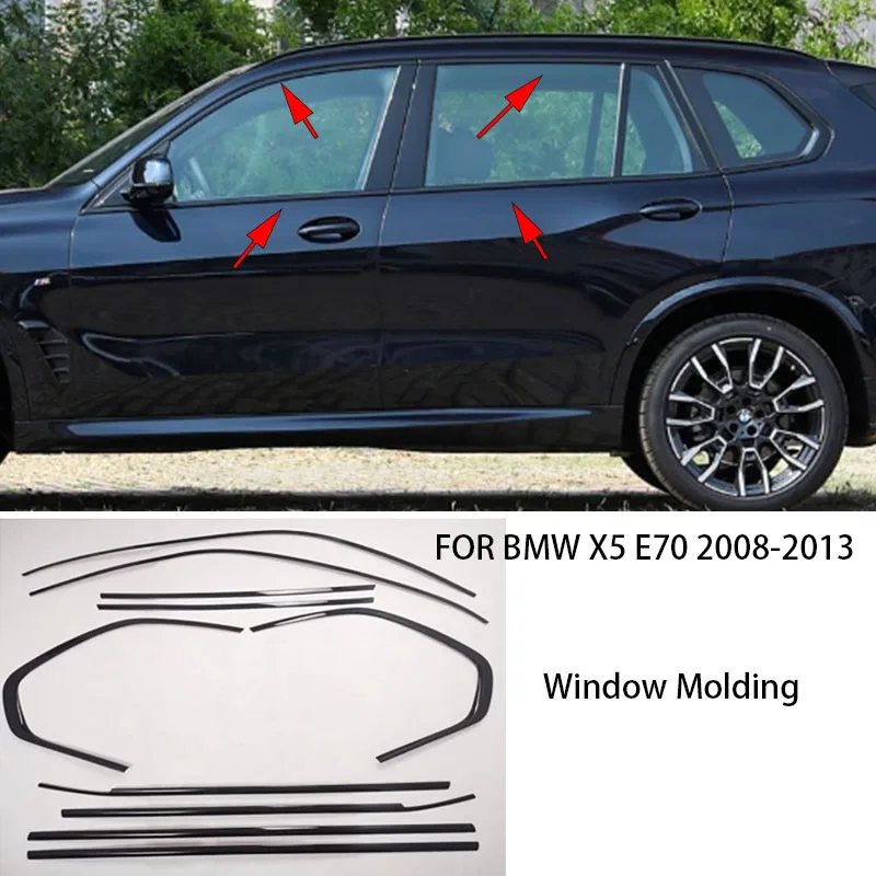 

FIT FOR BMW X5 E70 2008-2013 F15 2014-2018 G05 2019-2025 Stainless steel Exterior Window Molding Strip Sill side Cover Trim