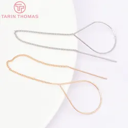 (6669)6PCS 11CM 24K Gold Color Plated Extended Chain Stud Earring Line High Quality Jewerly Making Jewelry Findings Accessories