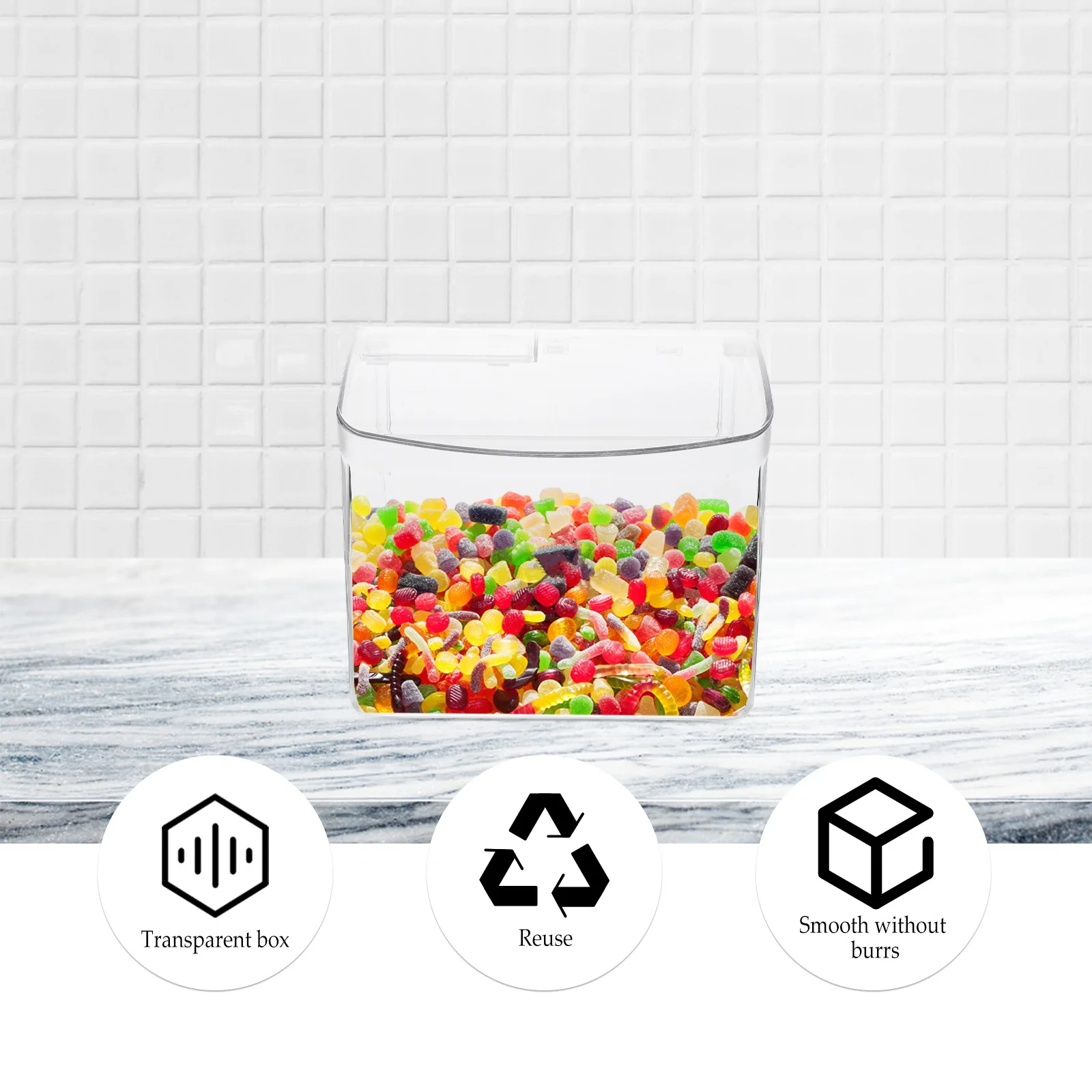 

Transparent Food Storage Container Snack Containers Flip type Lidded Canister Package Box Storage Box Kitchen Use Sealed