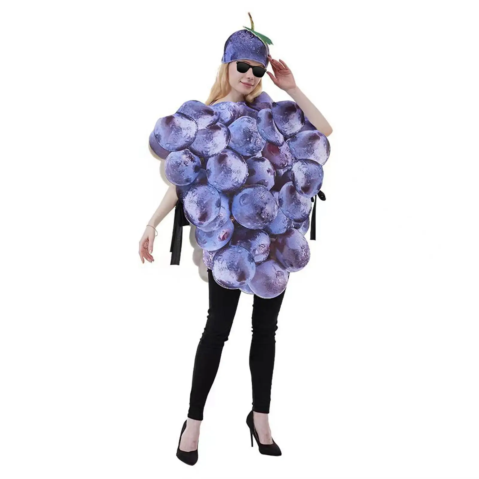 Grape Costume with Hat Halloween Reusable Cute Cosplay for Gatherings Stage Show