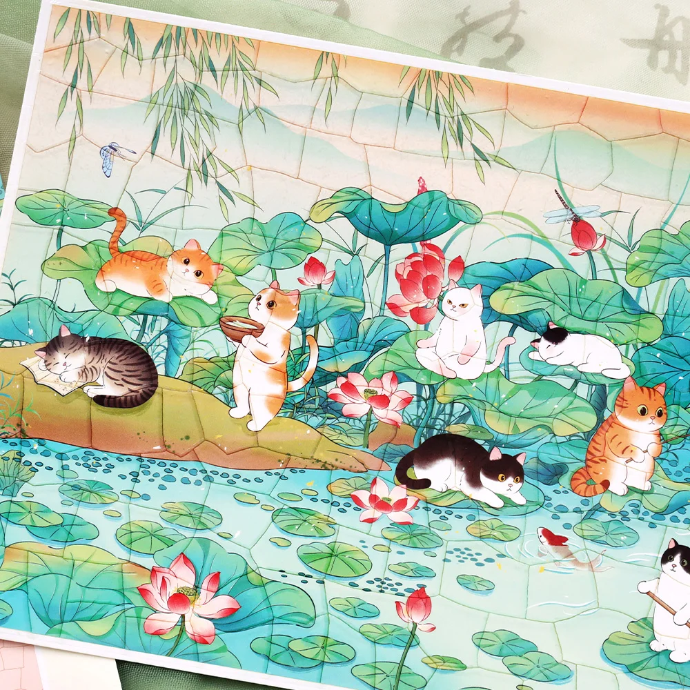 Mr.Paper 2 Packs PET Waterproof Puzzle Stickers 2.5D Large Size Scene Building Decorative Stickers for Journal DIY