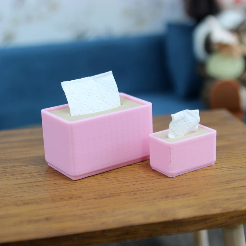 1/12 Dollhouse Simulation Mini Tissue Storage Box Model Dollhouse Paper Box Home Decoration Micro Scene Construction Props