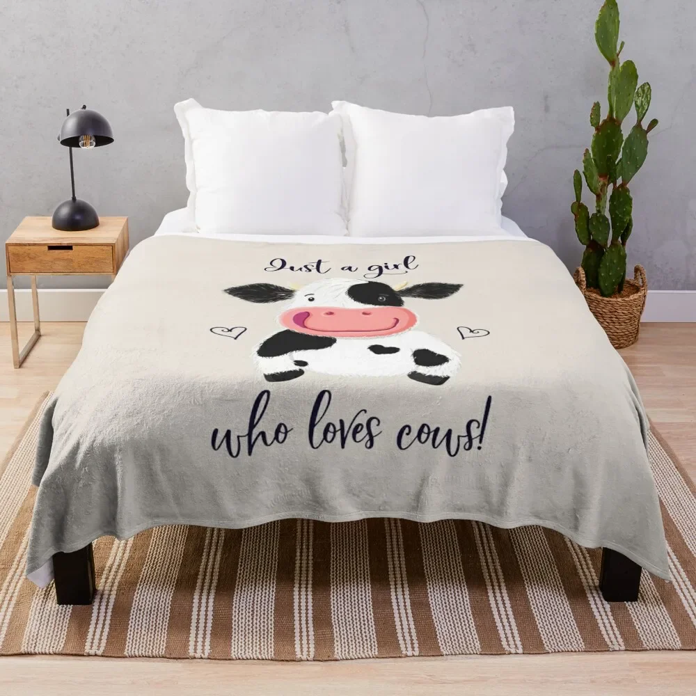 

Just A Girl Who Loves Cows! Hearts And Holstein. Throw Blanket Thins Hair Blankets