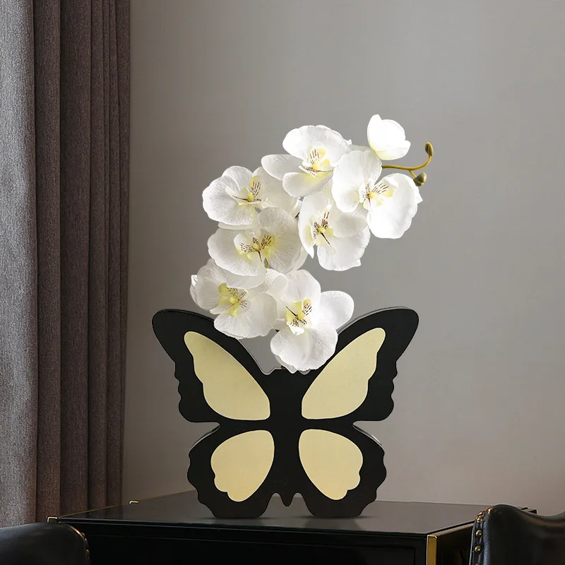French-style Creative Butterfly Vase Decoration, Home Living Room Flower Arrangement Art, Table Top Decoration