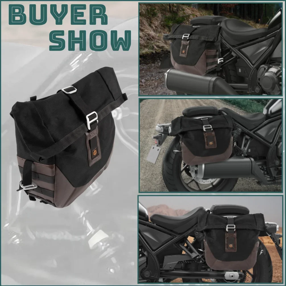 Quick Release Saddlebag Bag Motorcycle Side Tool Retro Bags for Honda Rebel CMX500 CMX300 CMX1100 2017-2025 - Image 4