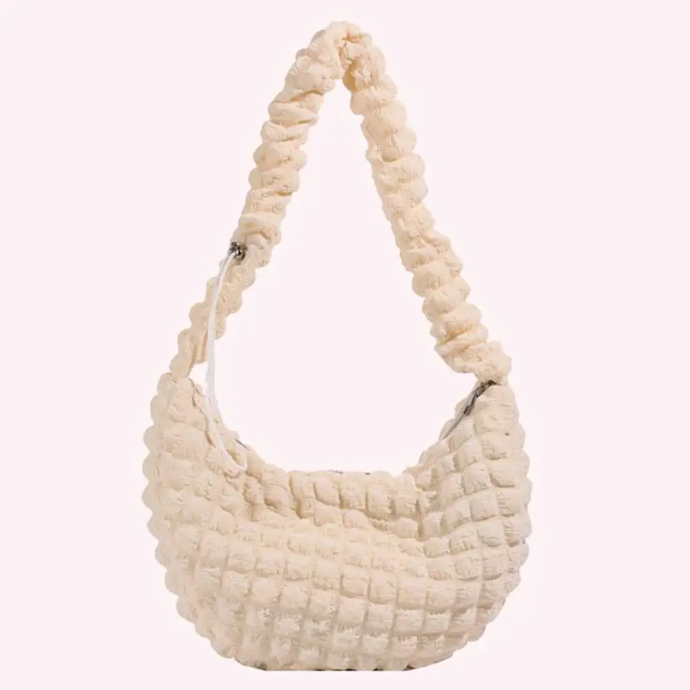 

Women Padding Crossbody Bag Solid Color Puffy Underarm Bag Adjustable Shoulder Straps Versatile Ladies Girls Trendy Bag