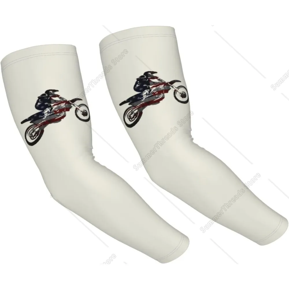 

Байк для бездорожья, мотокросс, суперкросс, флаг США, элегантность для защиты от загара, удобные охлаждающие рукава