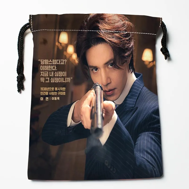 Custom POP TV Lee Dong Wook Drawstring Bags Dust-Proof Fashion Print Fabric Storage Bags Boys Girls Festive Gift 18X22cm 0414