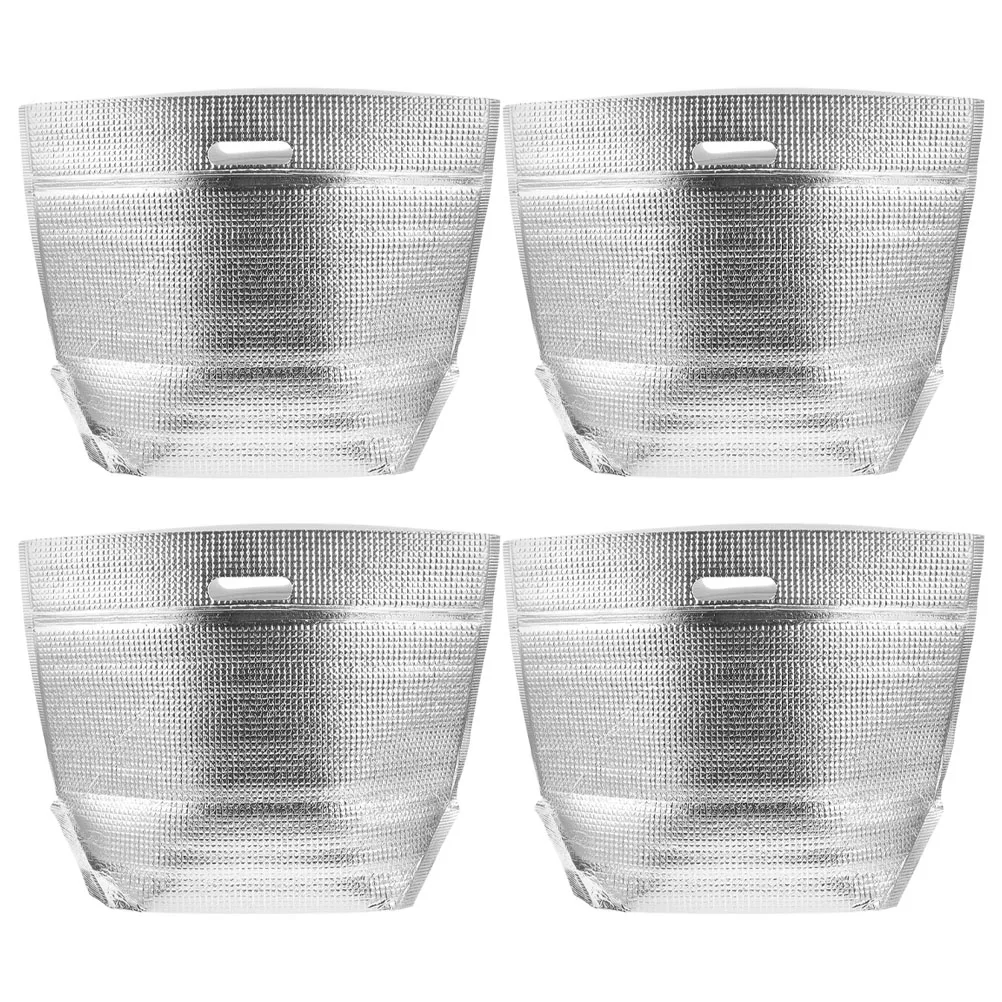 

4 PCS Portable Cooler Bag Catering Blanks Thermal Bags Zipper Breakfast Insulated Pearl Cotton Food