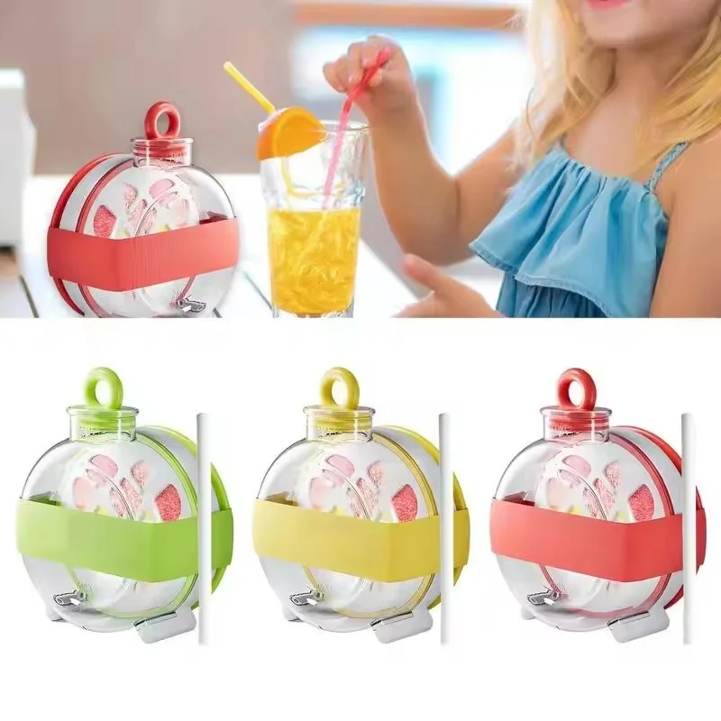 

Ice Cube Tray Bottle With Lid, No Touch No Spill Freezer Ice Tray With Straw Cable Tie Mold Reusable Food Grade Ice Maker Gadget