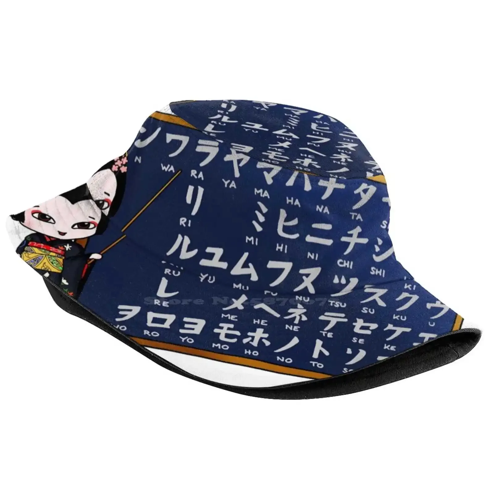 Learn Japanese Katakana With Maiko-Sensei - The Cutest Geisha Apprentice Kawaii! Sun Cap Fisherman Hat Bucket Hats Katakana