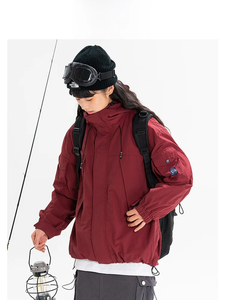 

Wassup Blueo2025 Spring Autumn Men's Faion Urban Sle Tee-Proof Jaet Coat Polyester Nylon Cosite Fiber Long Sve ...