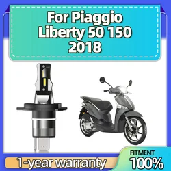 For Piaggio Liberty 50 150 2018 15000LM 1Pcs H4 LED Headlight Bulb CSP 3570 Fanless Motorcycle High Low Beam Motorbike 12V