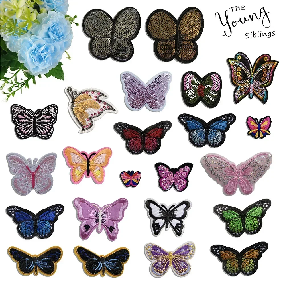 Single sale 1 pcs butterfly insect patch DIY Hot melt adhesive ironing Repair the hole decorate collocation clothing