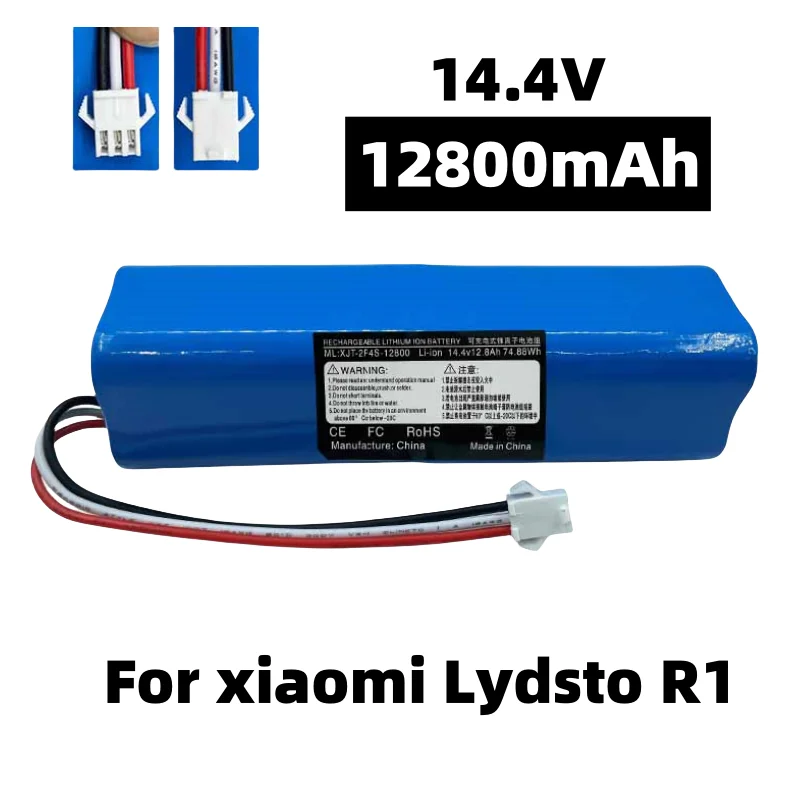 Li-ion battery used for robot vacuum cleaners, M7 Pro，M7 Max，M8 Pro，Lydsto R1，VIOMI S9,ROIDMI EVE Plus,14.4V，12800mAh